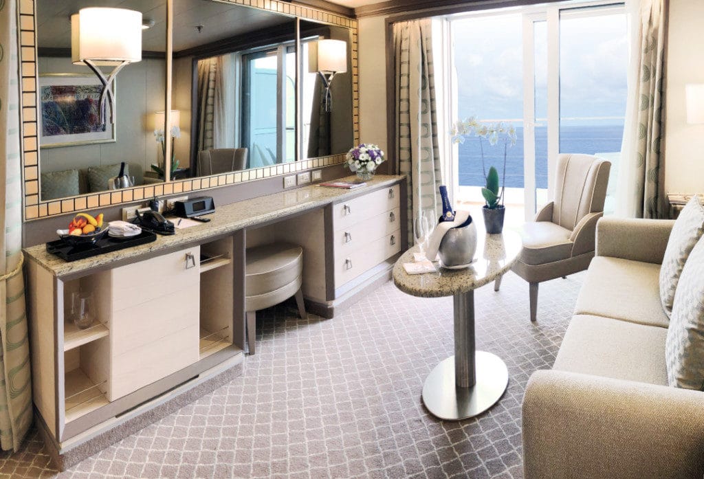 The Silver Muse Veranda Suite has Italian elegance and style.