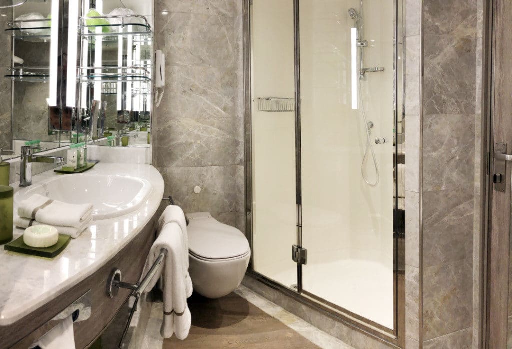There is also a walk-in rainwater shower.
