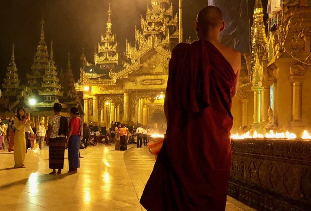 Visit the 900-year old Shwedagon Pagoda in Myanmar.