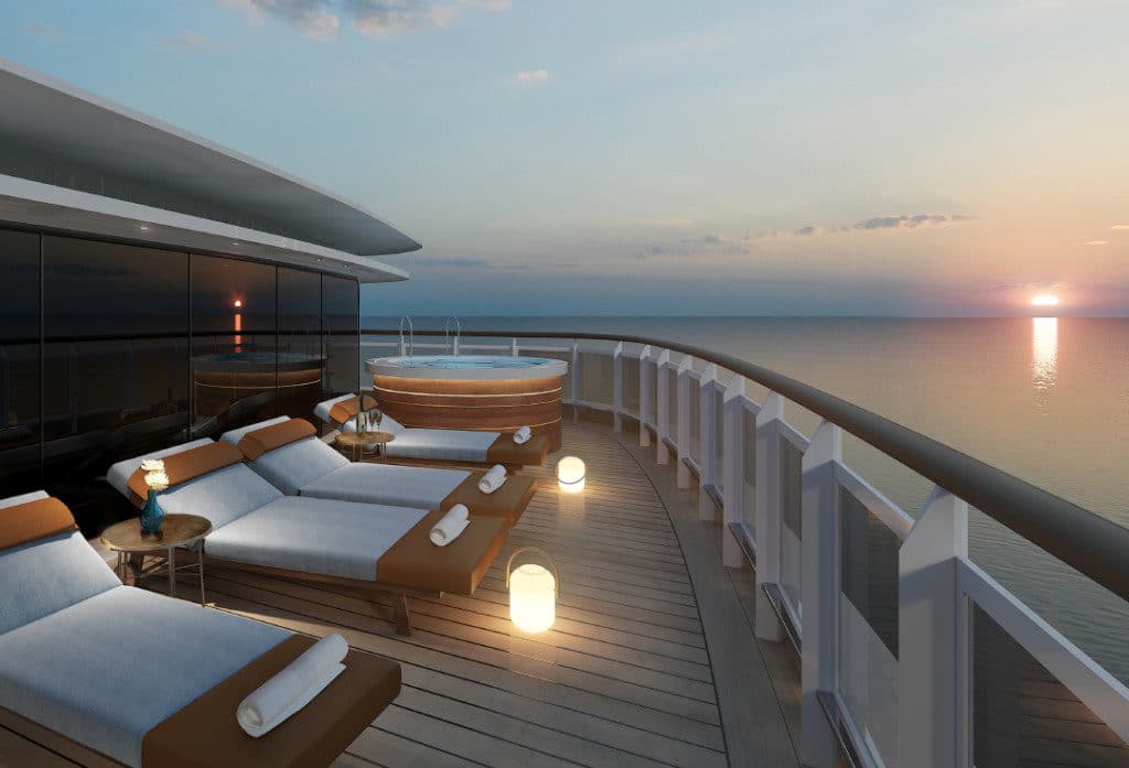 The Seven Seas Splendor Regent Suite wraparound veranda.