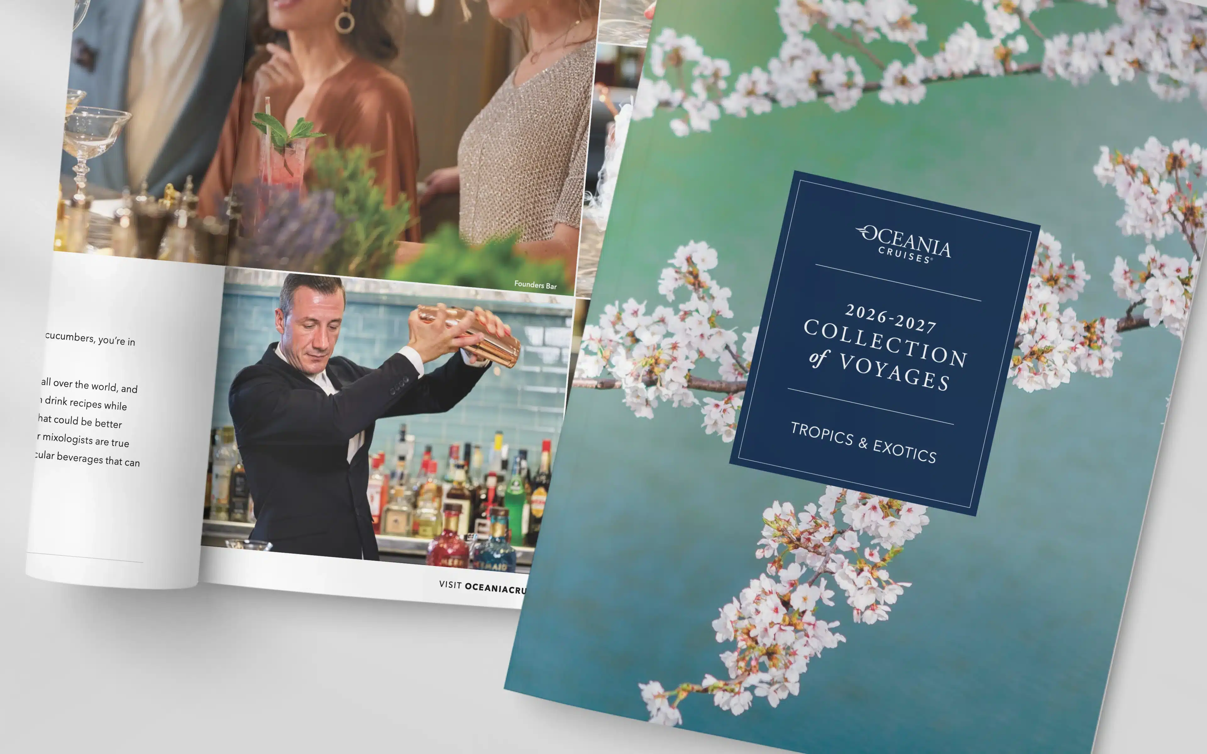 Brochures containing informatin about the Oceania Cruises beverage packages.