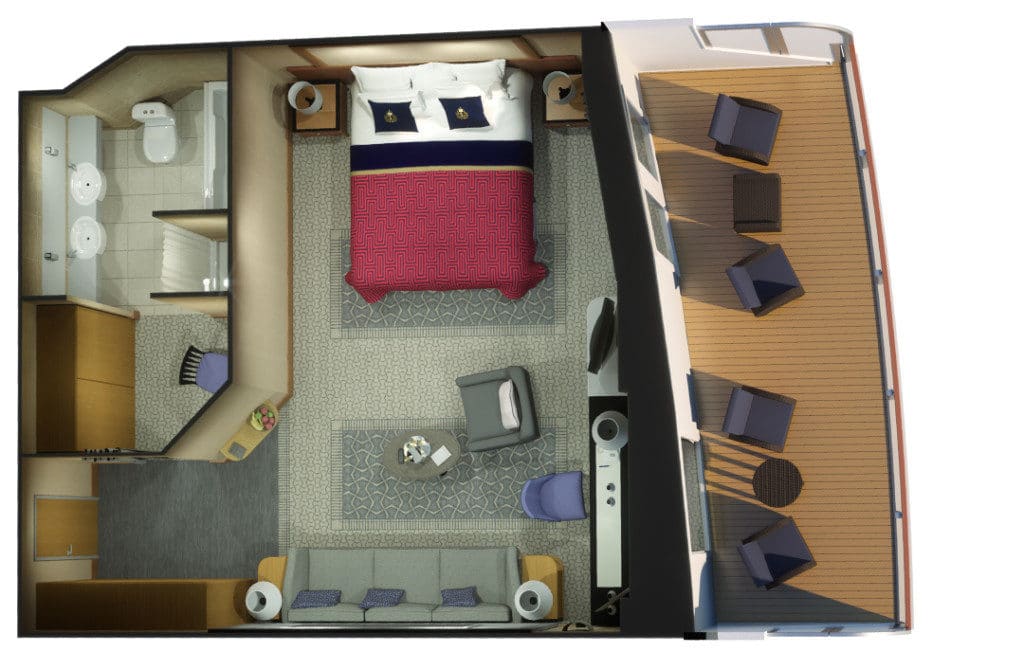 The Queen Elizabeth Queen's Suite floor plan.