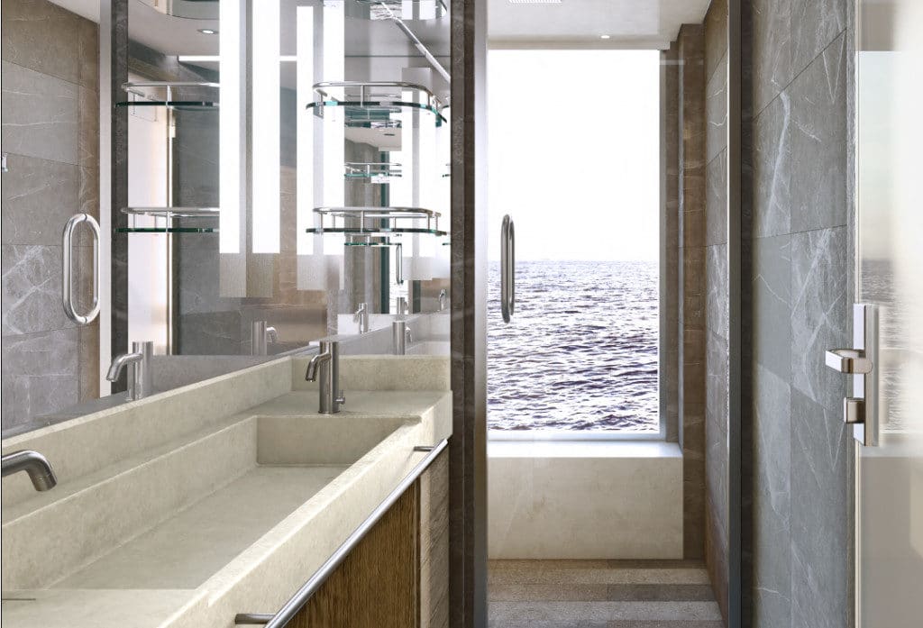 Deluxe Veranda Suites will have an ocean-view bathroom.