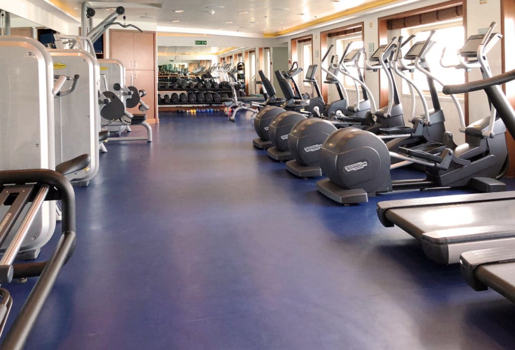 The well equipped Seven Seas Voyager gym.