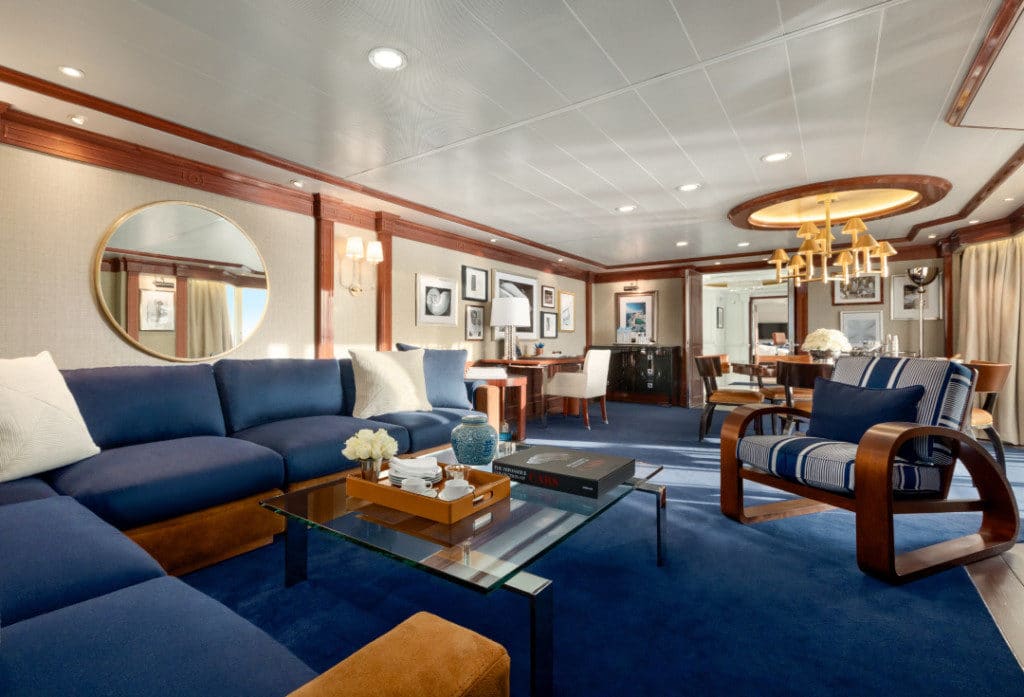 The remodelled Owner's Suite on Oceania Riviera.