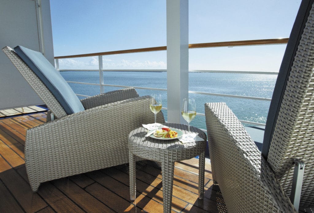 Every teak veranda was refinished during the Seven Seas Navigator refurbishment.