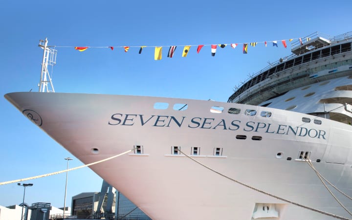 The Seven Seas Splendor cruise ship under construction.