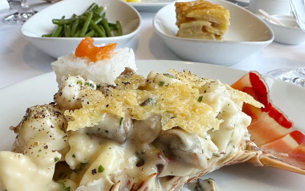 Lobster Thermidor in Jacques on board the Riviera cruise ship.