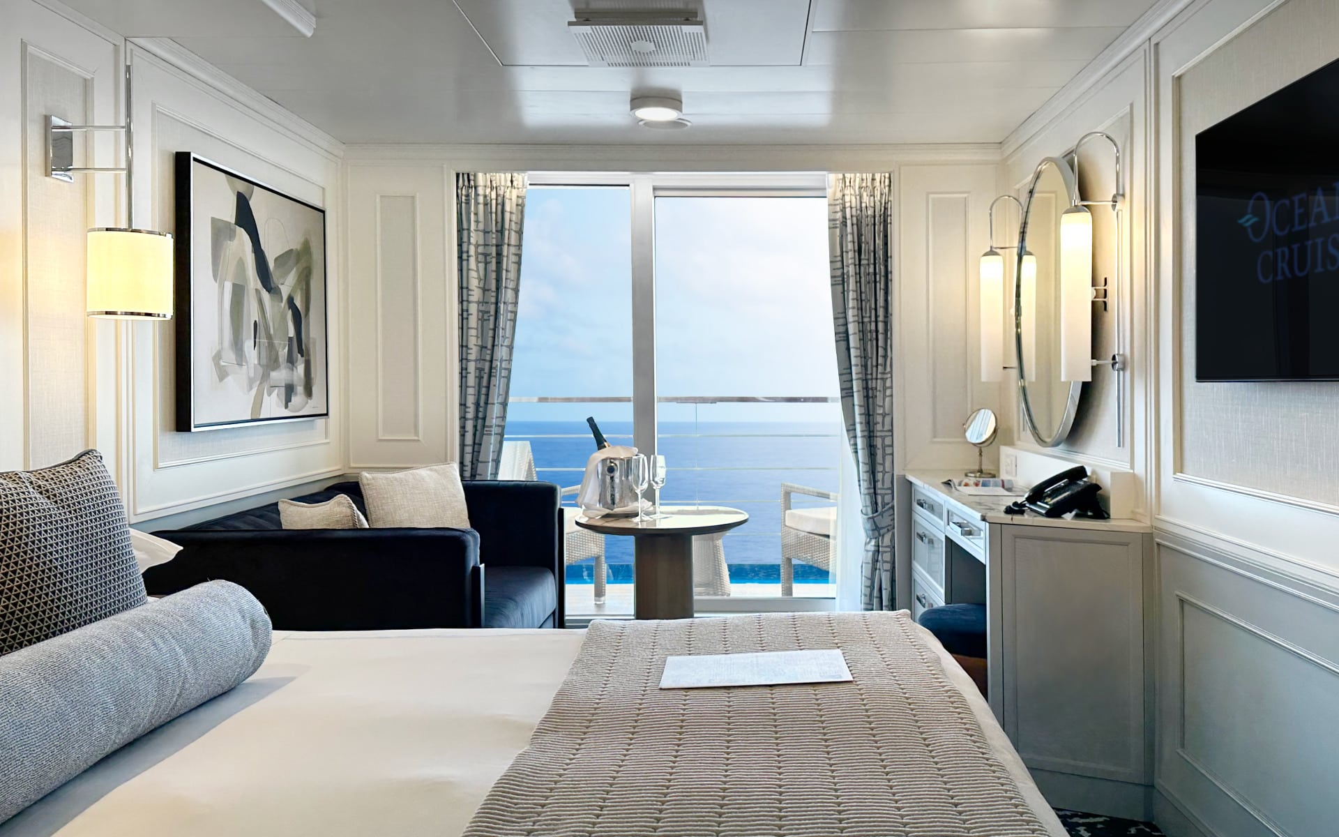 Oceania Riviera Veranda Stateroom.