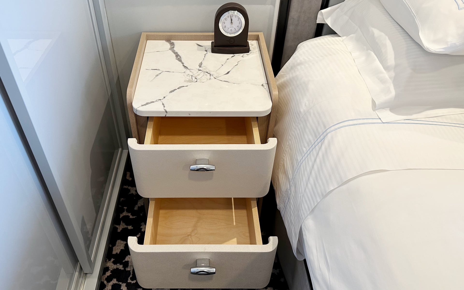 Nightstands in the Veranda Stateroom.