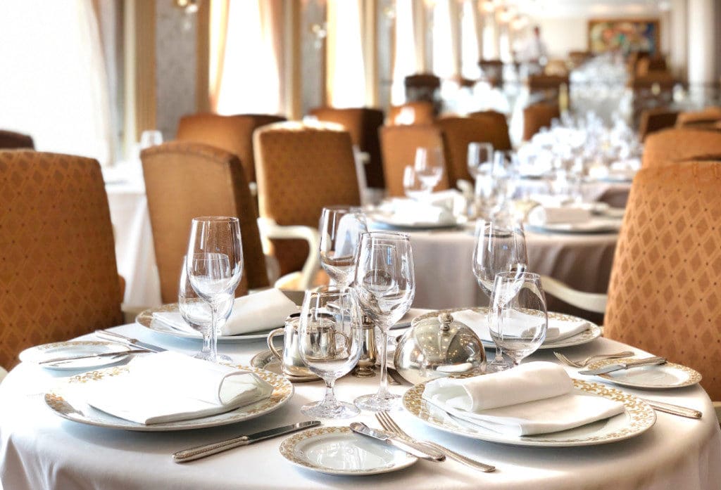 The Oceania Riviera Grand Dining Room.