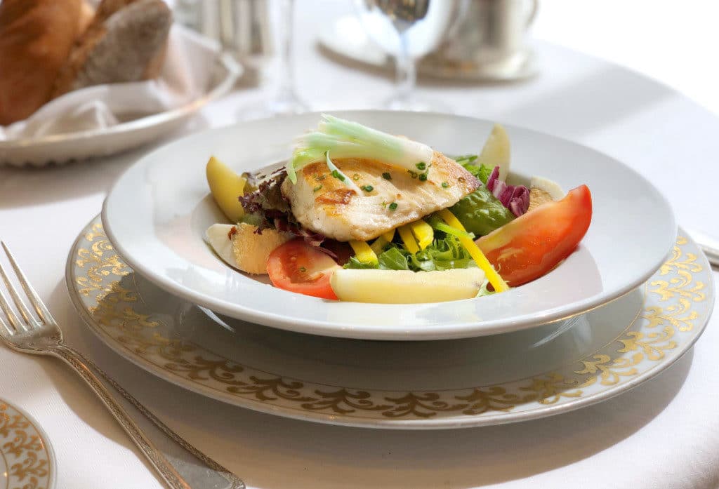 Nicoise Salad as served in the Grand Dining Room on Oceania Riviera.