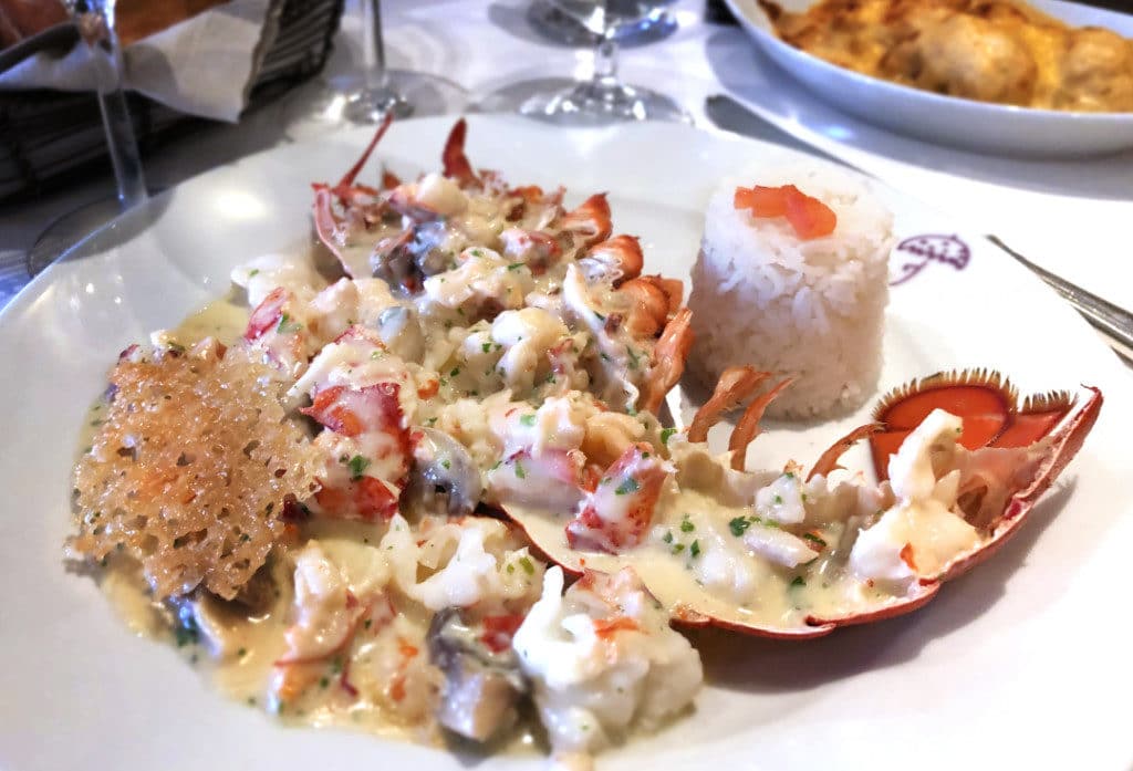 Lobster Thermidor as served in Jacques.