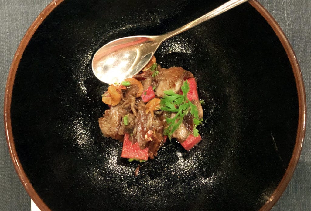 Spicy Duck & Watermelon Salad from Red Ginger.