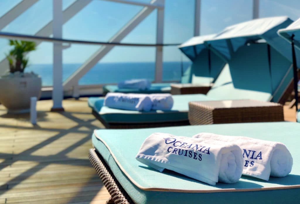 The Spa Terrace on board Oceania Riviera.