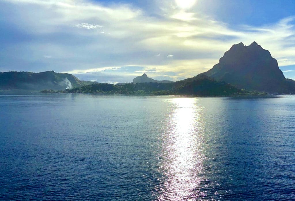A view of Bora Bora from a cruise ship.