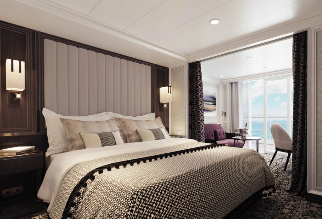 A Veranda Suite onboard Seven Seas Splendor.