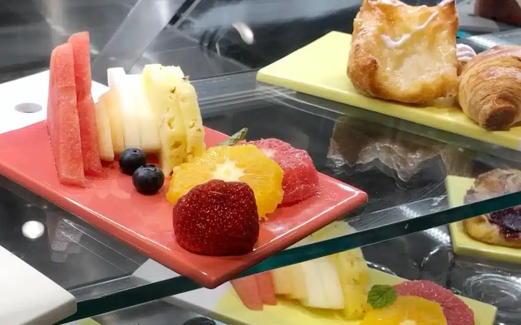 A small platter of fresh fruits.