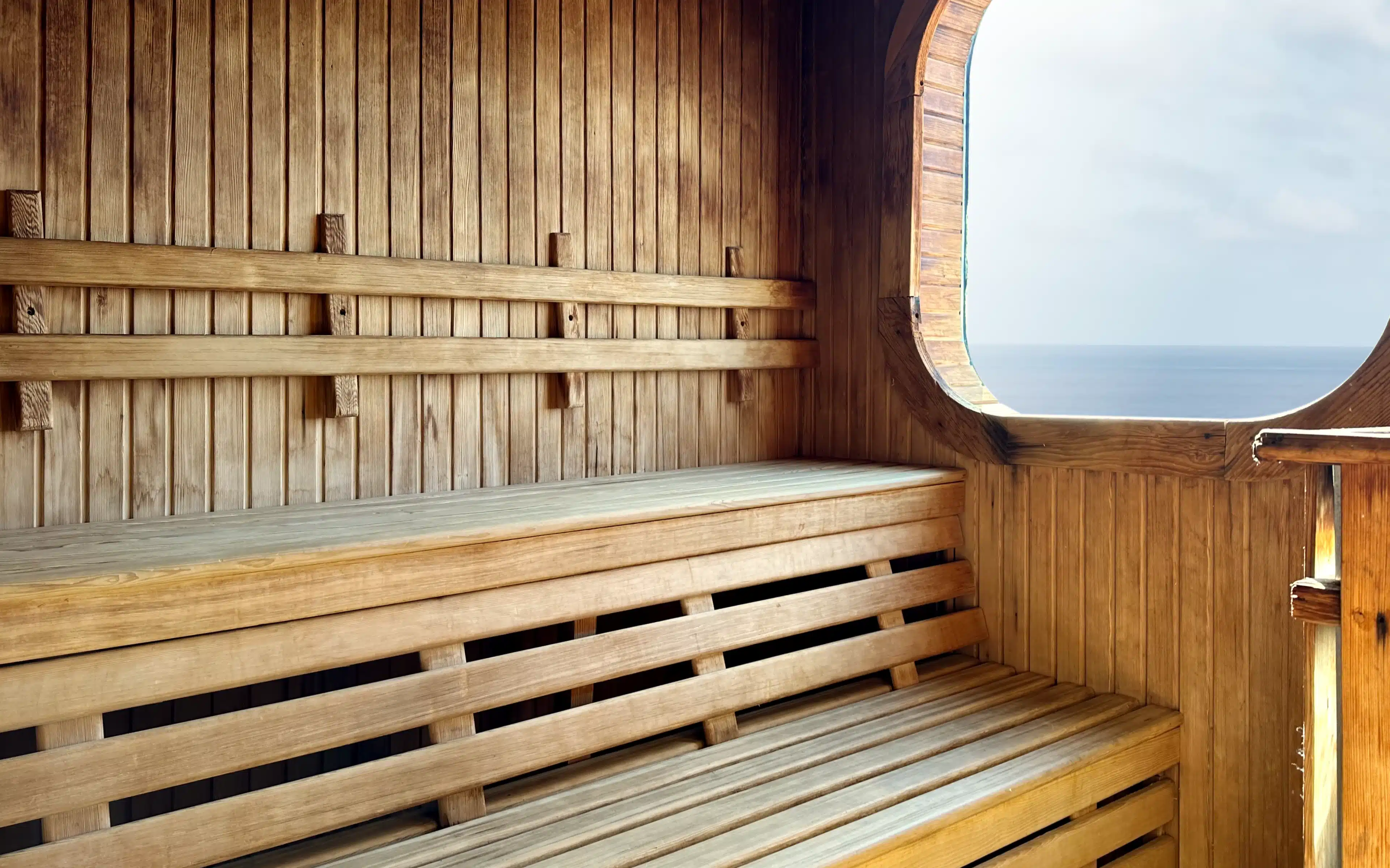 The sauna on board Silver Spirit.