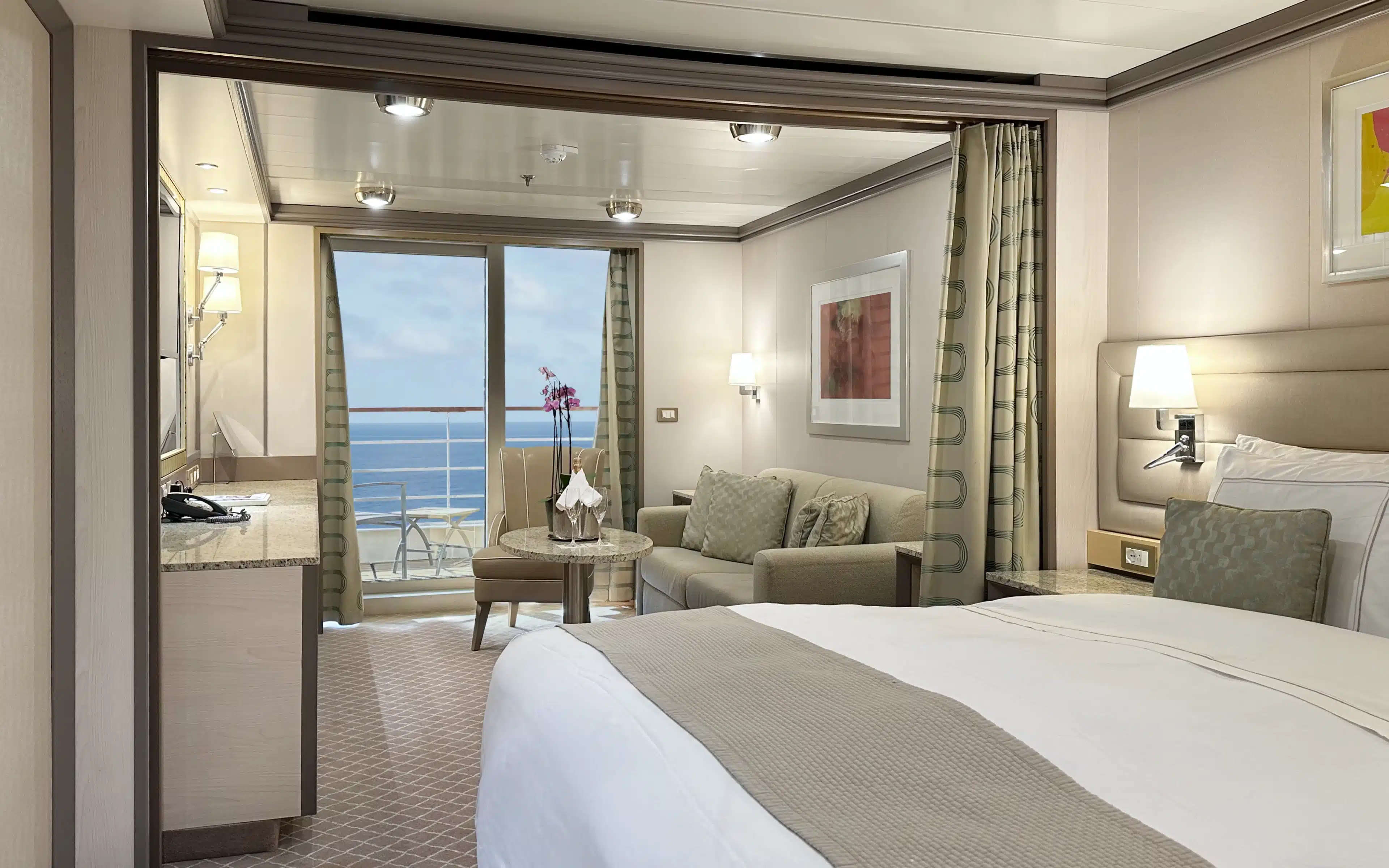 The view across a Silver Spirit Veranda Suite.