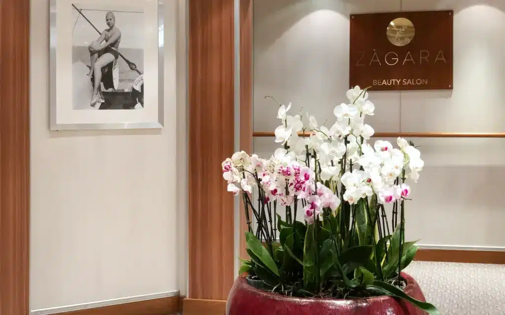 The foyer of the Zagara Spa on Silver Spirit.