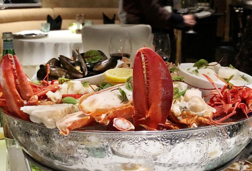 Grand Platter Fruit de Mar as served in the Steakhouse at The Verandah on Queen Elizabeth.