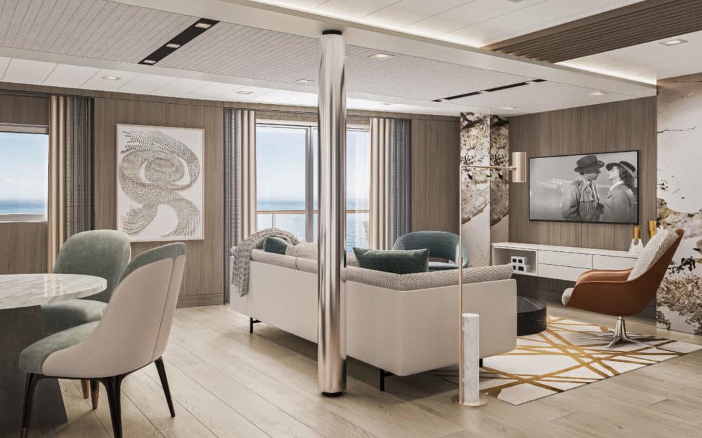 The spacious Vista Suite living room.