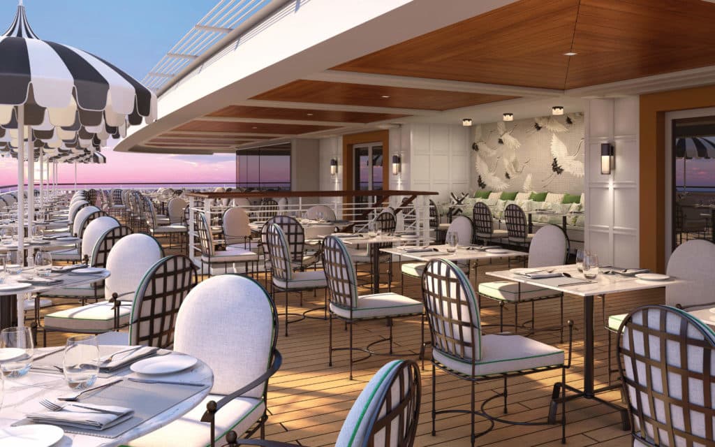 The outdoor area of the Terrace Cafe (rendering).