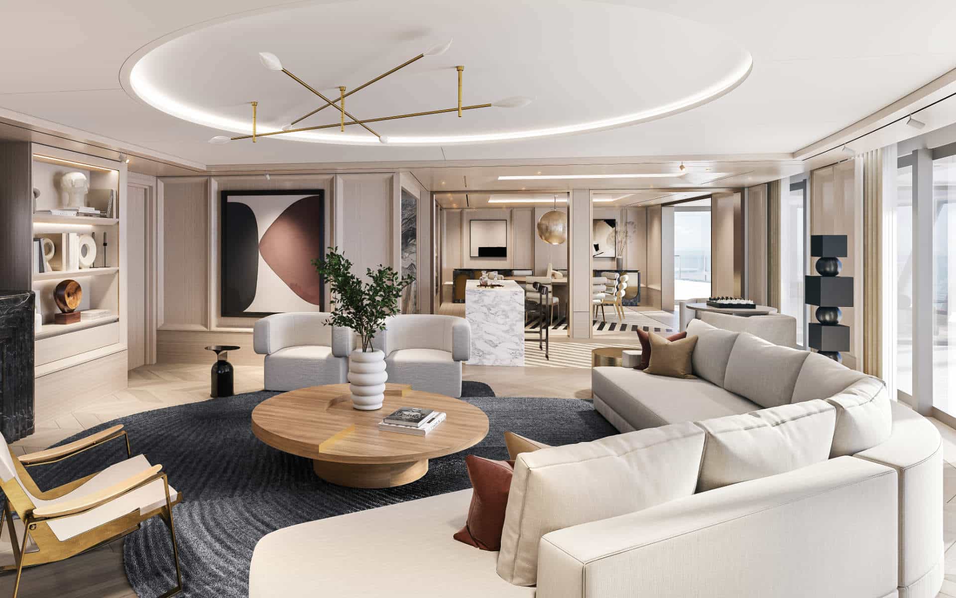 Seven Seas Grandeur Regent Suite living room.