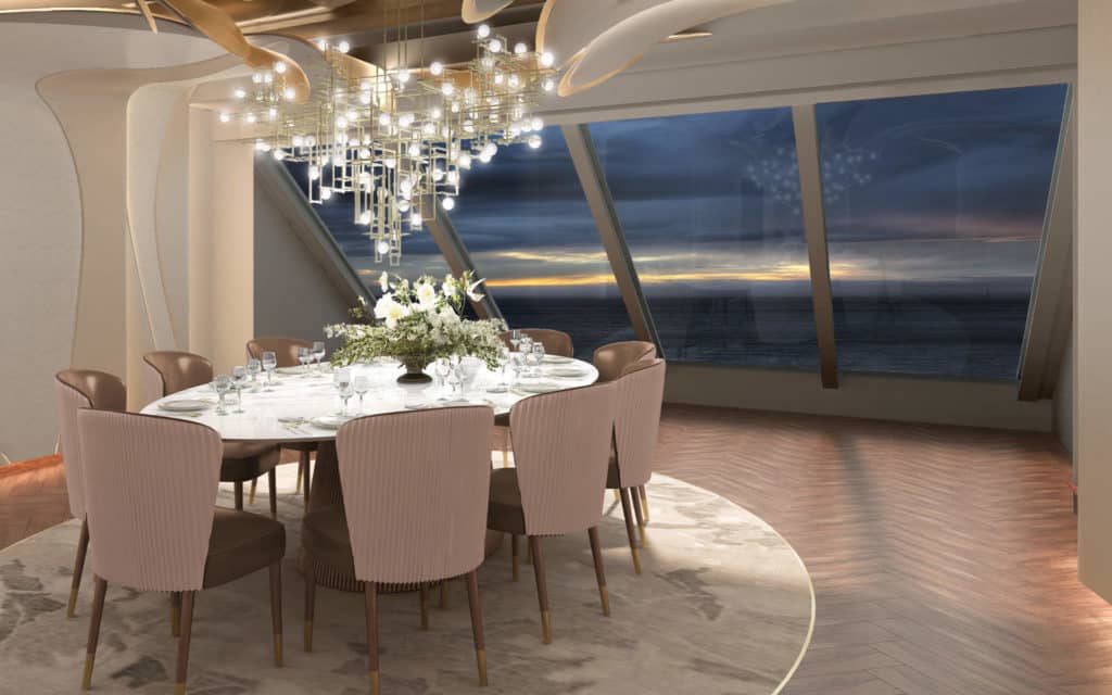 Private dining at Privee on Oceania's Vista (rendering).