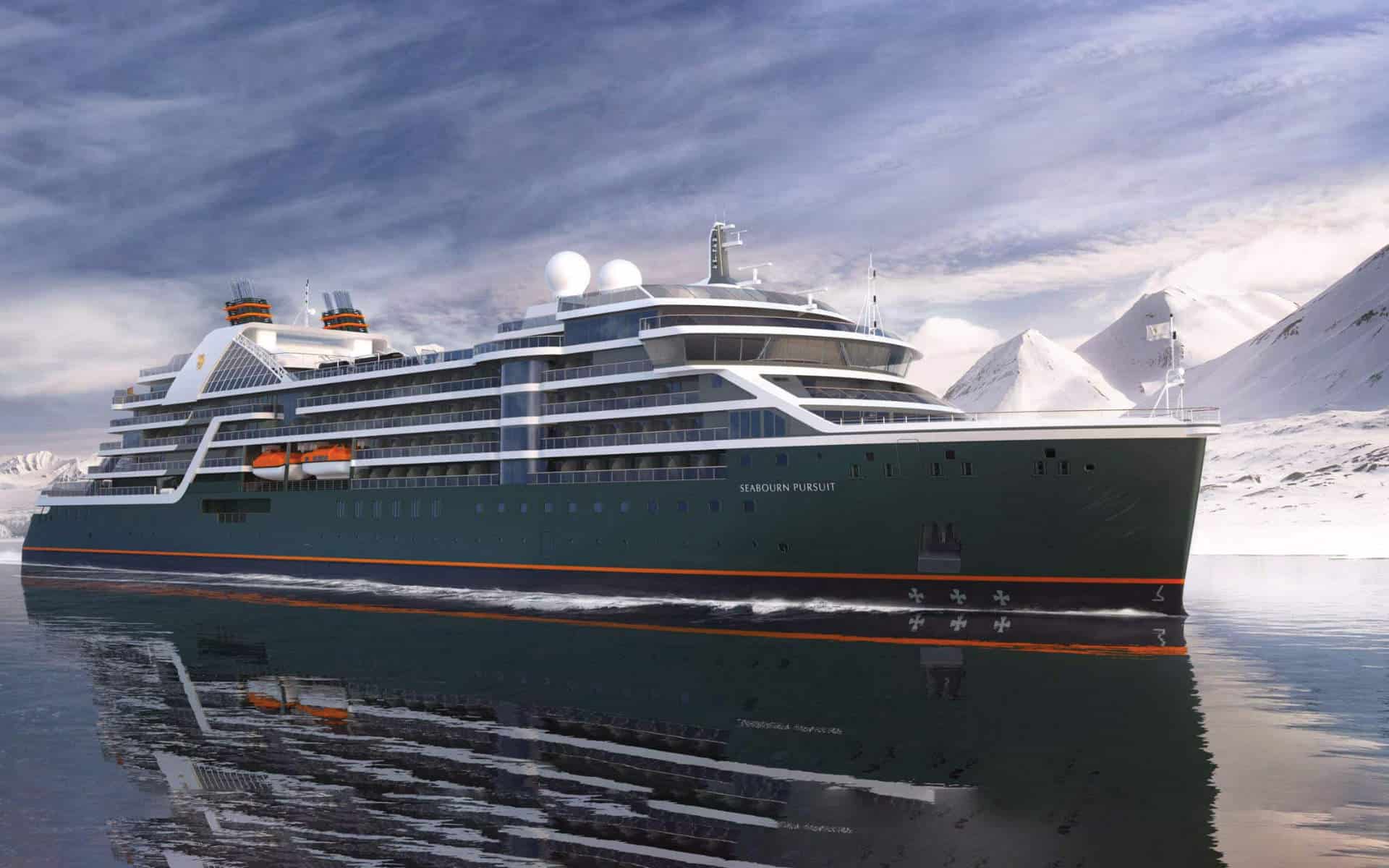 An artists impressoin of Pursuit, the second Seabourn expedition ship.