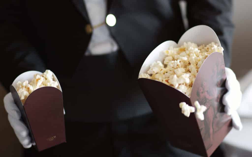Otium gourmet popcorn on movie nights.