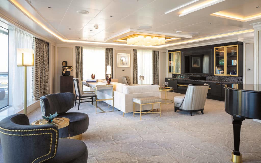 The opulent Regent Suite on Seven Seas Splendor.