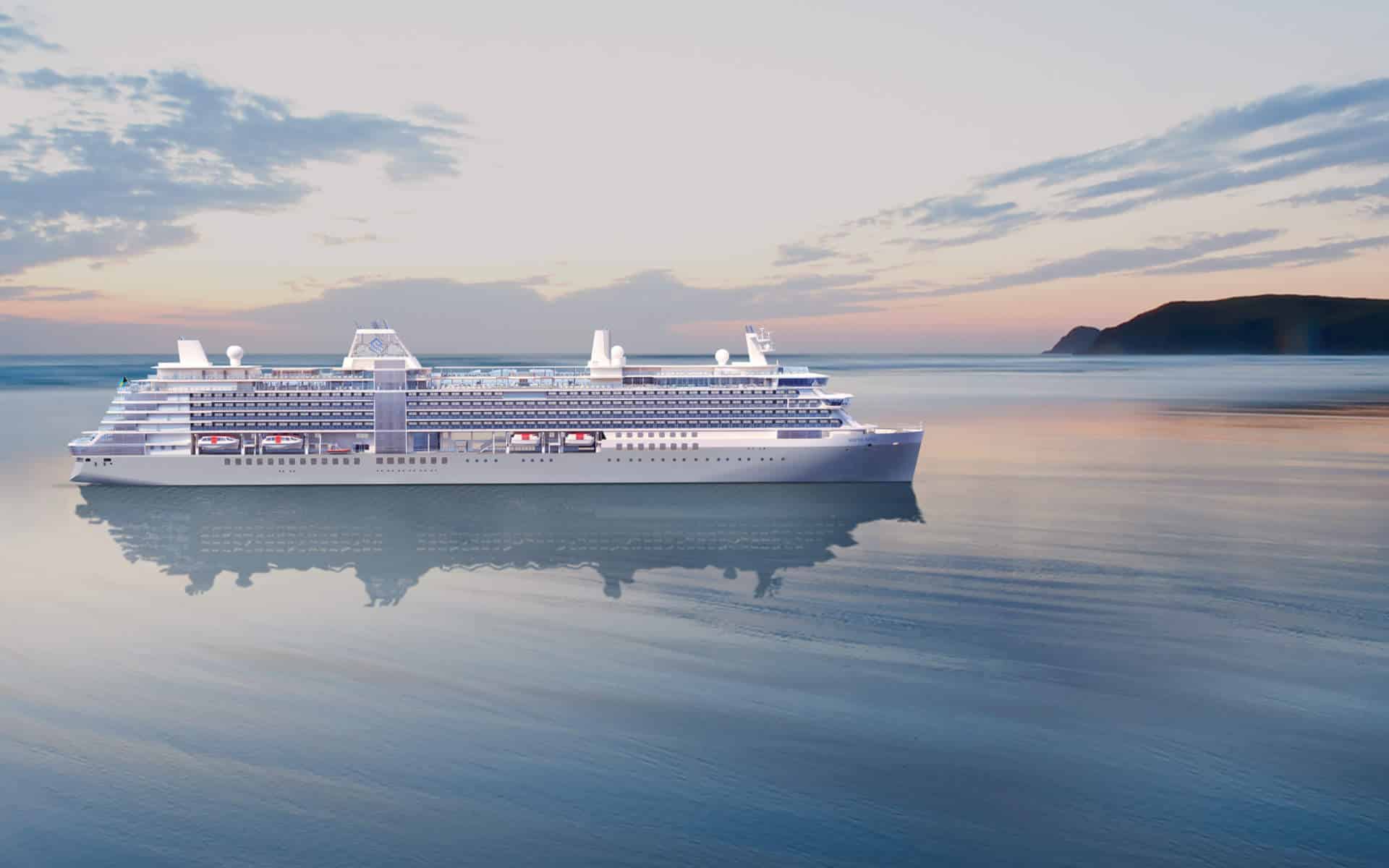 A rendering of the new hybrid-electric LNG-powered Silver Nova cruise ship.