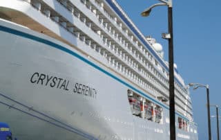 Crystal Serenity along side in Rhodes, Greece.