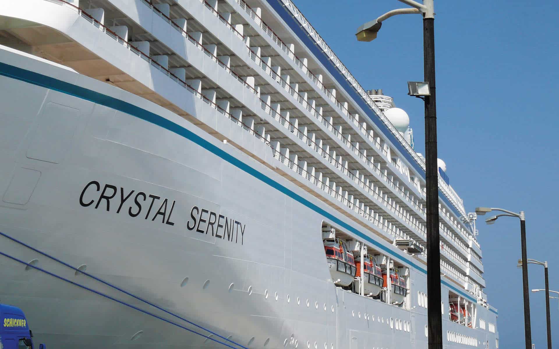 Crystal Serenity along side in Rhodes, Greece.