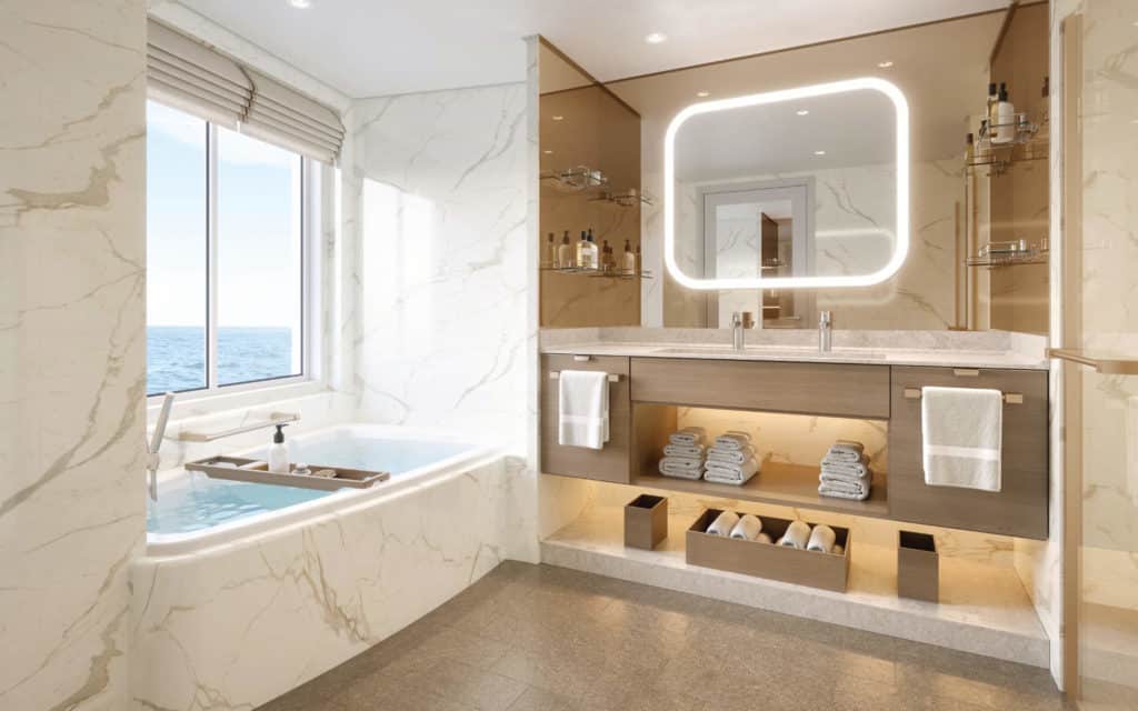 Silver Nova Grand Suite bathroom (rendering).