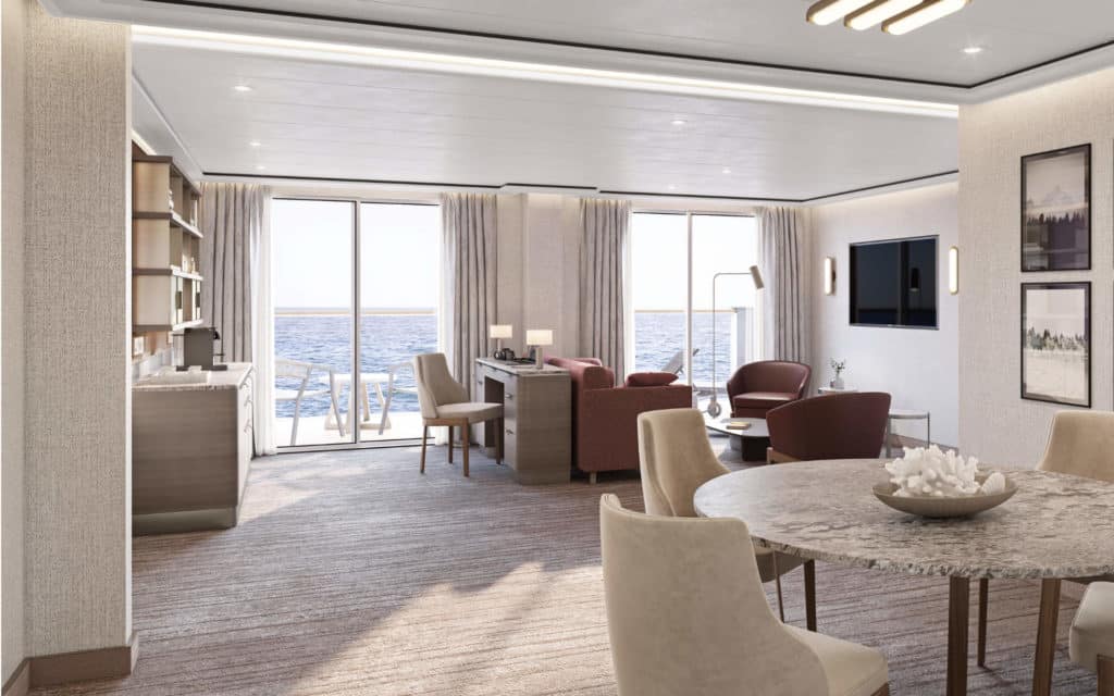 Rendering of the Silver Nova Grand Suite living room.