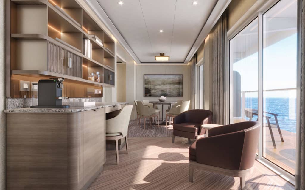 Rendering of the Silver Nova Owner's Suite study.