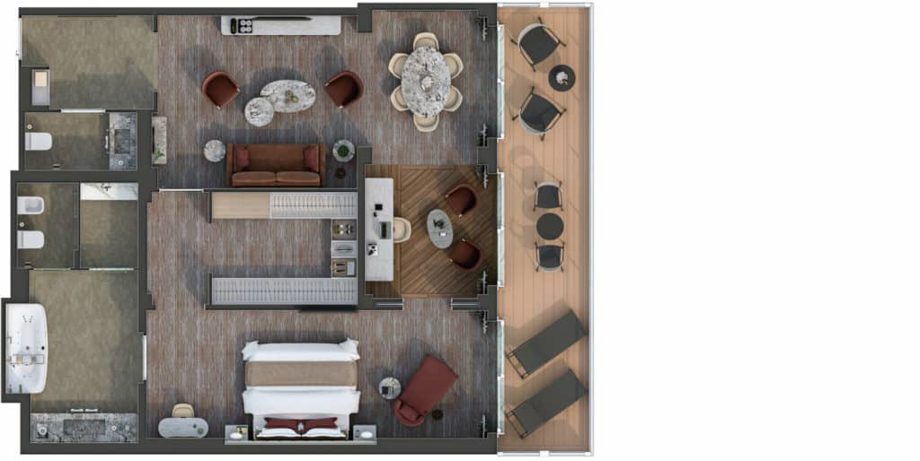 Layout of the Owner's Suite on Silver Nova.