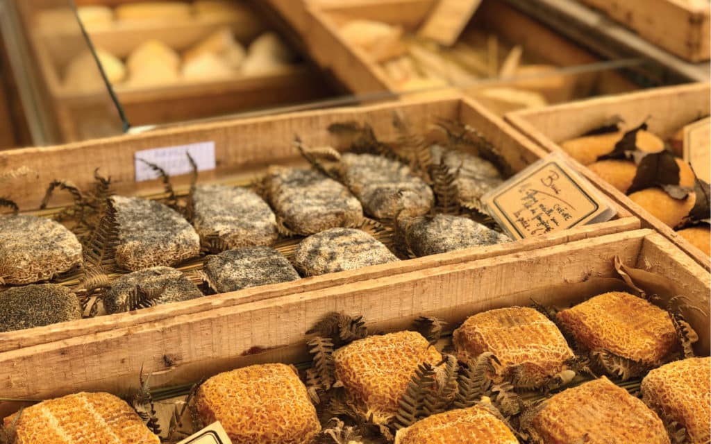 Discover a multitude of cheeses in the markets of France.
