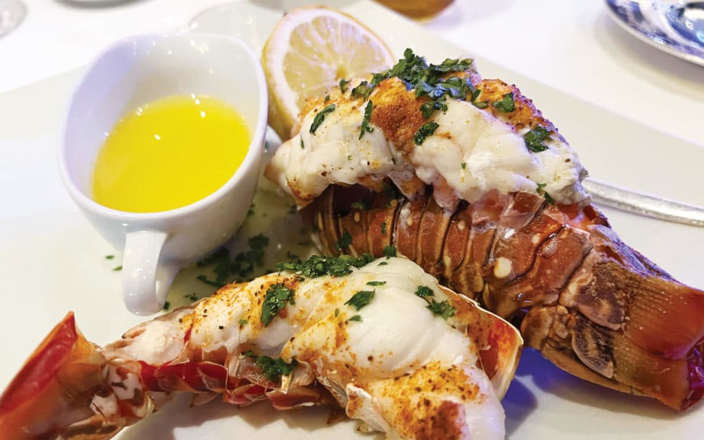 Maine Lobster Tail as erved in the Pinnacle Grill restaurant on Rotterdam.