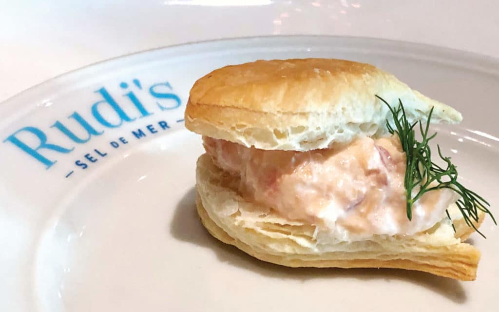 Crab & Cream canapé from Rudi's Sel de Mer.