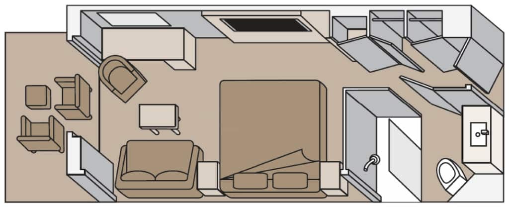 Rotterdam Verandah Stateroom floorplan.