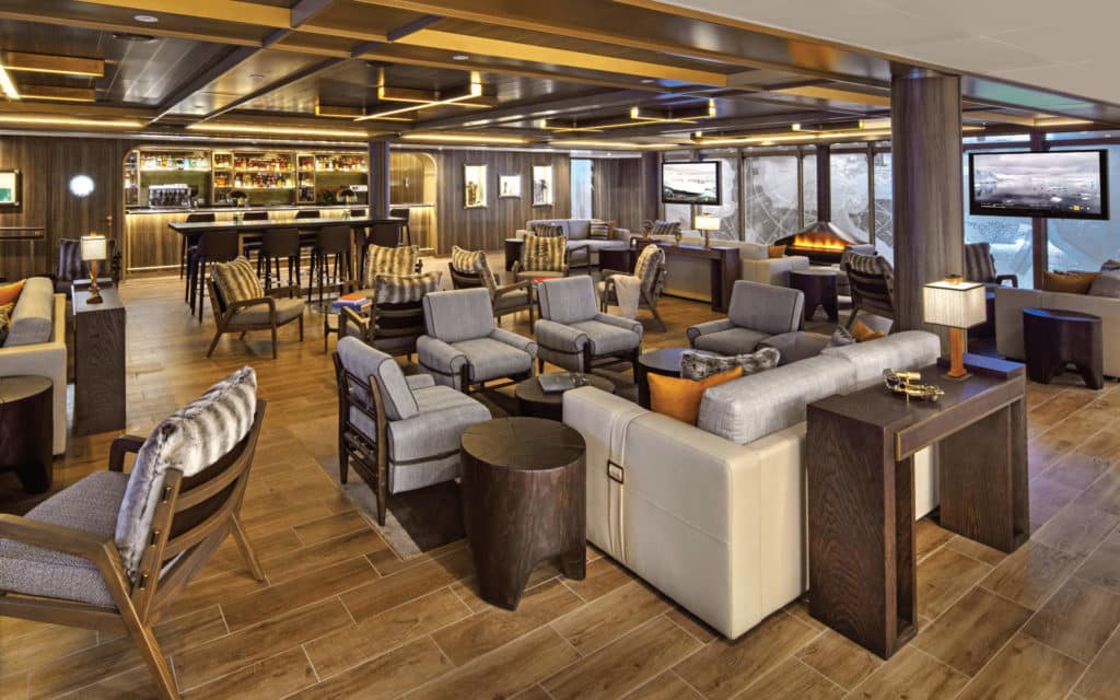 The Expedition Lounge on Seabourn Venture.