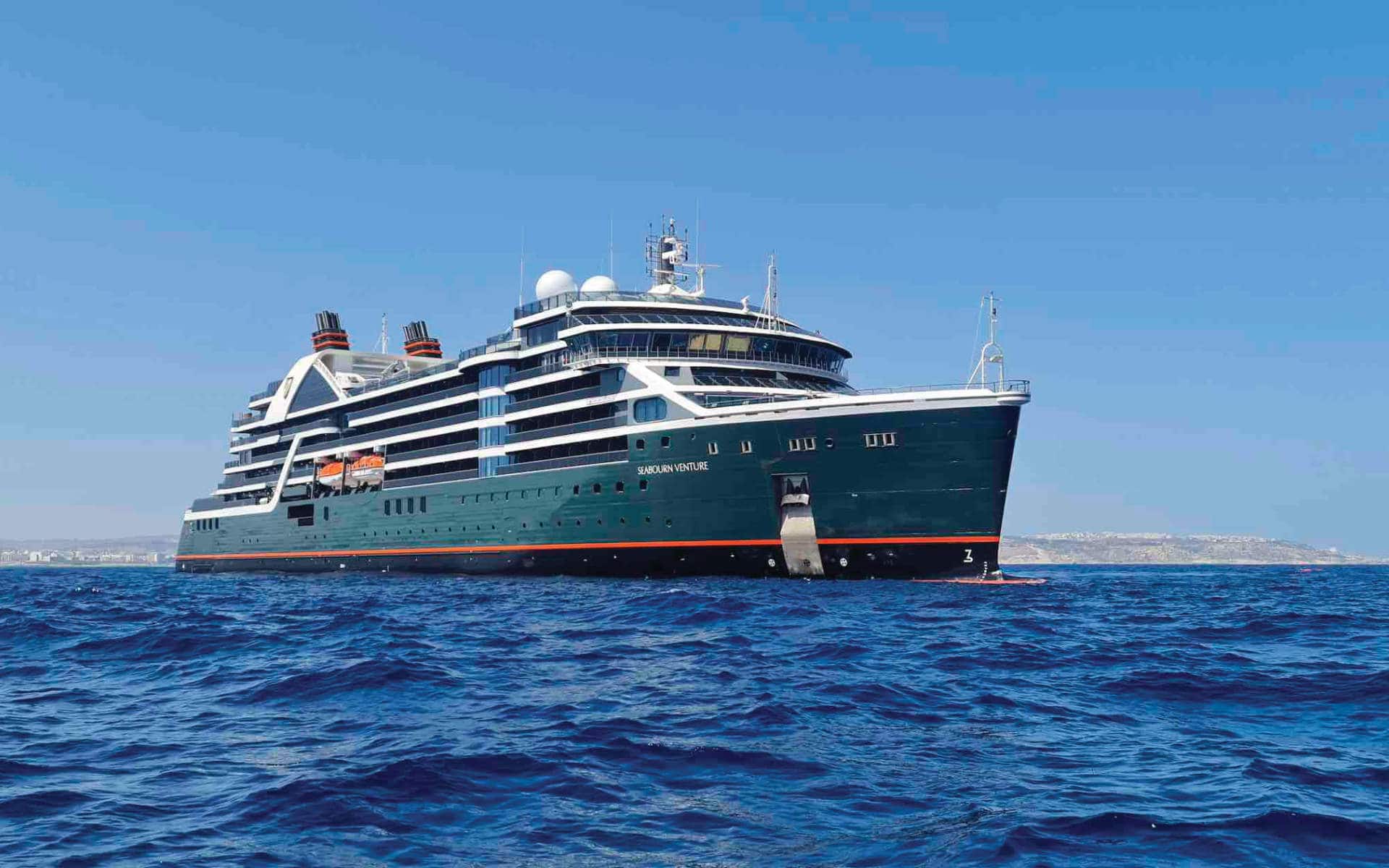 The Seabourn Venture cruise ship which made it inaugural voyage in July 2022.
