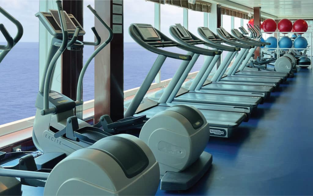 The Oceania Nautica gym.