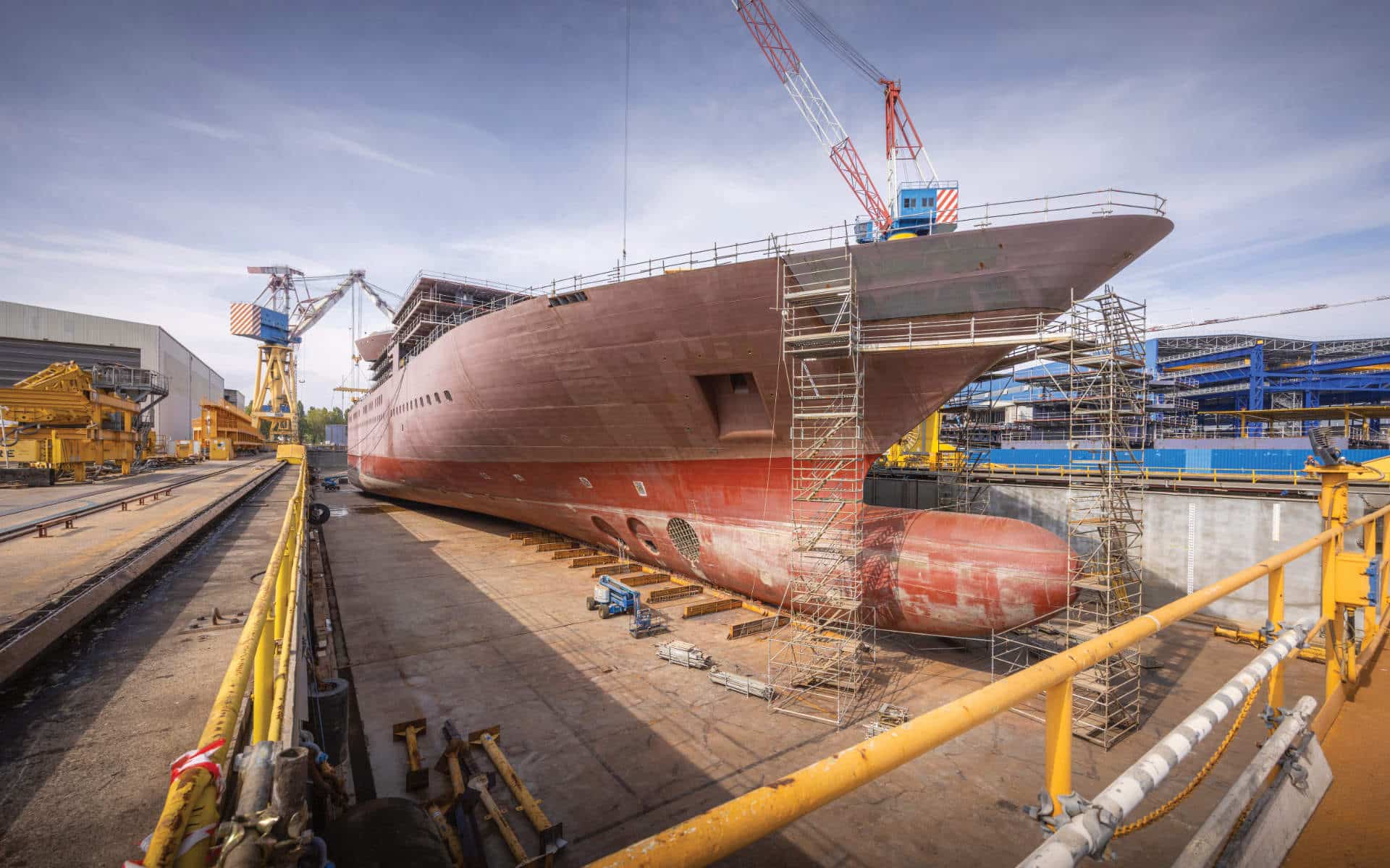 A keel laying ceremony marked the constriction phase of Queen Anne.