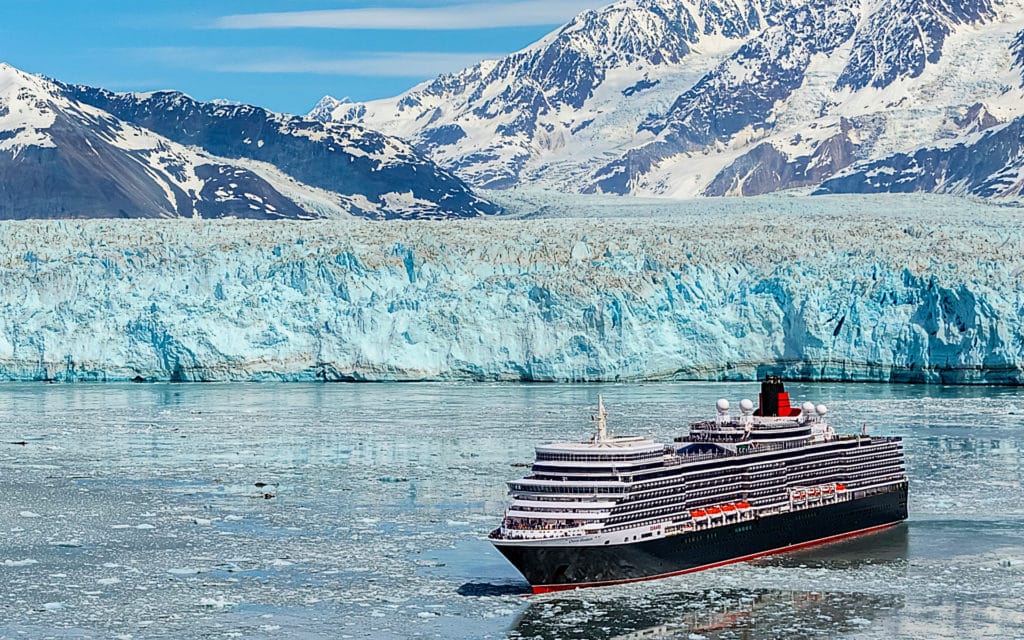 The Queen Elizabeth cruise ship in Alaska.