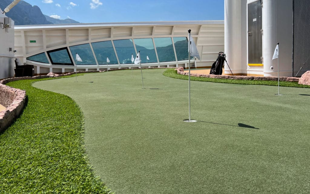 The putting green on Seabourn Quest.